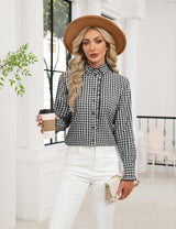 LOMON Button Down Shirts for Women Dressy Casual Long Sleeve Ruffle Blouses Office Tops Work Shirt