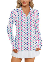 LOMON Women Long Sleeve Shirts Sun Protection 1/4 Zip Summer Quick Dry Hiking Shirts Quarter Zip Pullover for Women
