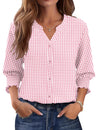 LOMON Button Down Shirts for Women 3/4 Length Sleeve Business Casual Blouses 2026 Summer Tops