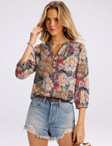 LOMON Womens Tops Dressy Summer 3/4 Length Sleeve Henley V Neck Button Down Shirts Pleated Blouses S-XXL