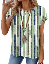 LOMON Womens Summer Tops Short Sleeve Shirts Cap Sleeve Tops Crew Neck Cute Trendy Tunic Blouses Dressy Casual Outfits 2026