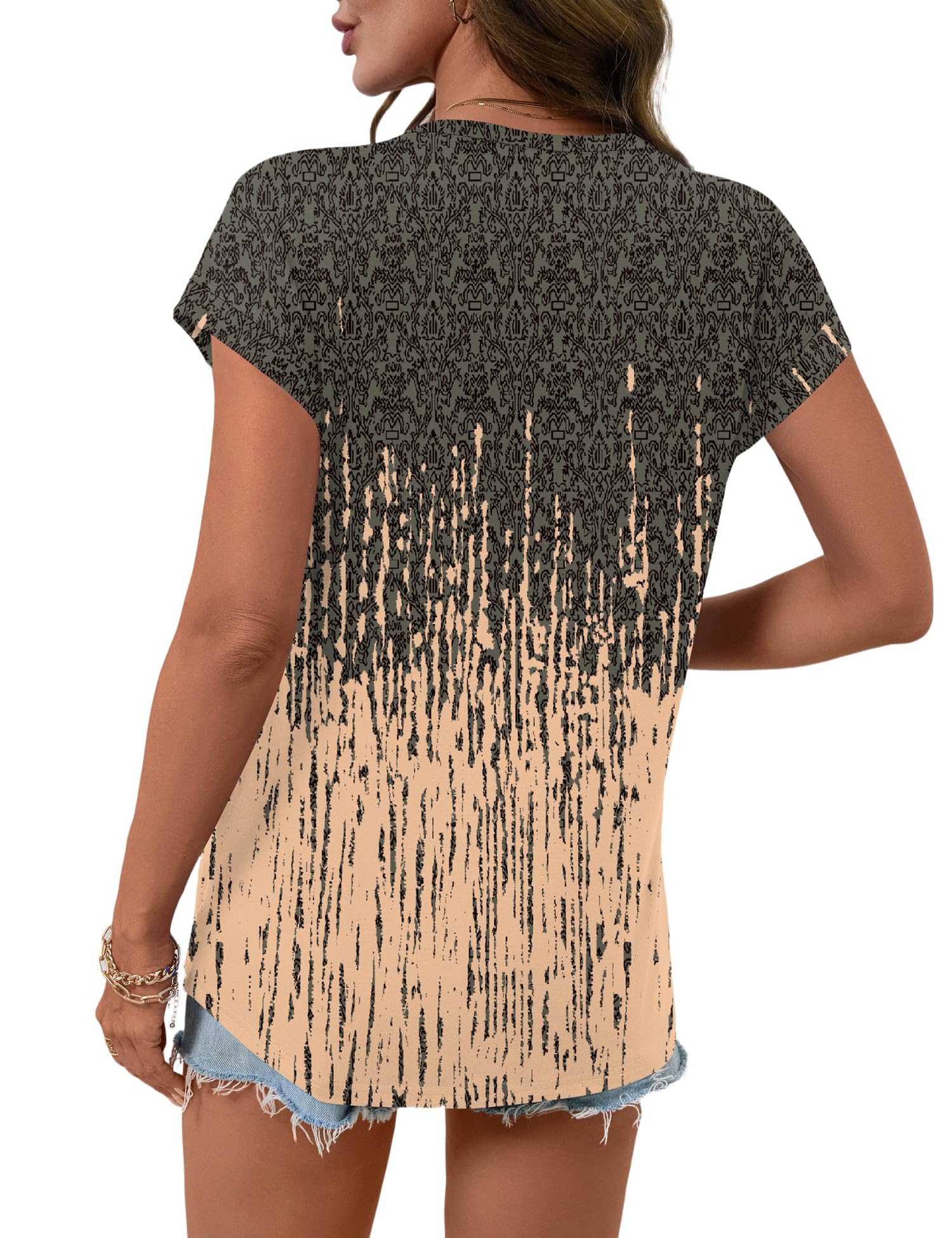 LOMON Womens Summer Tops Short Sleeve Shirts Cap Sleeve Tops Crew Neck Cute Trendy Tunic Blouses Dressy Casual Outfits 2026