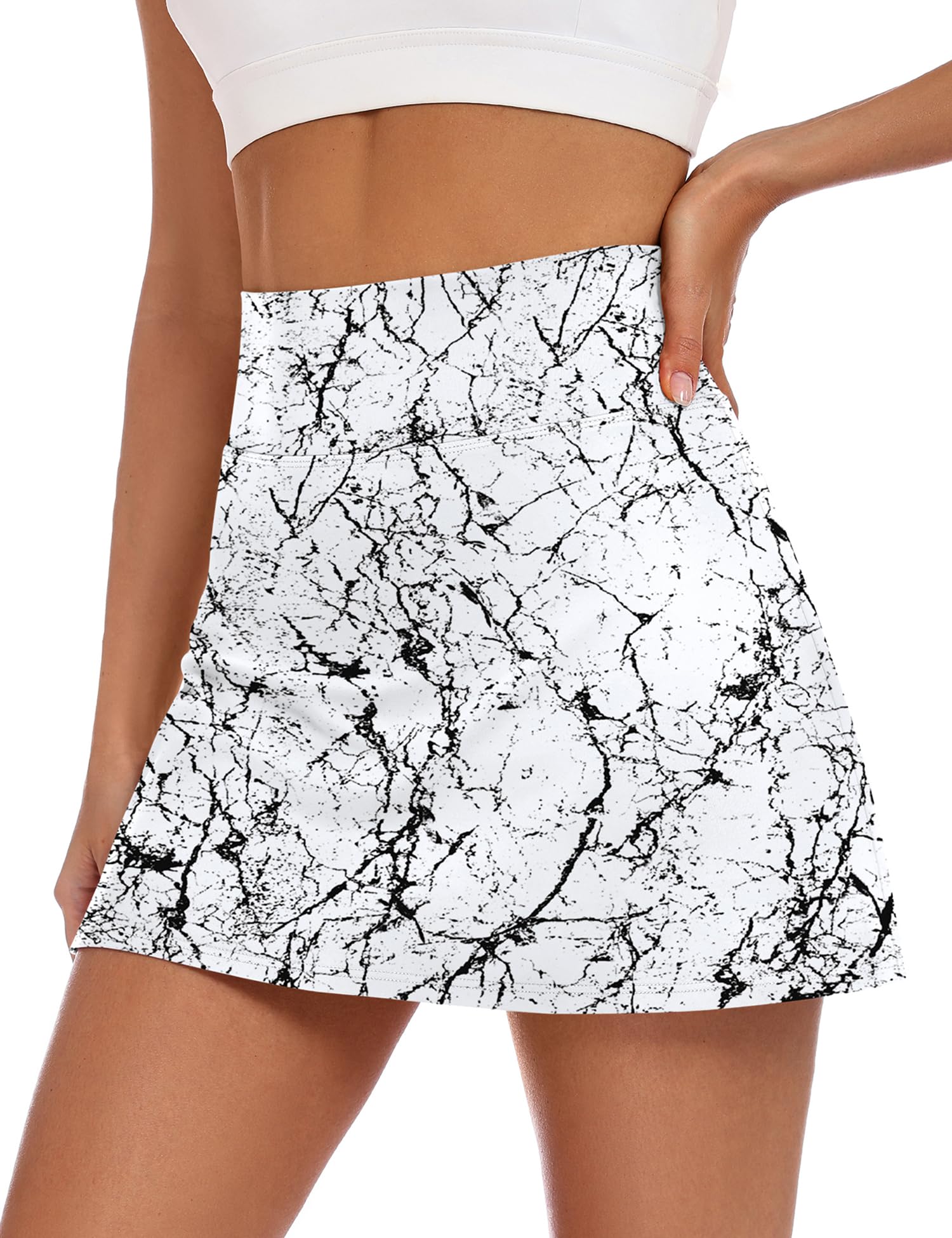 LOMON Womens Skort Mini Tennis Skirt with Pockets Shorts Golf Athletic Skirts High Waisted Stretchy Skorts Casual Workout