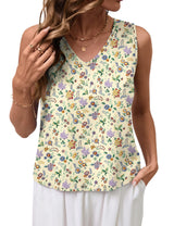 LOMON Womens Linen Crop Tank Top V Neck Tank Tops Sleeveless Cute Spring Summer Tops for Women 2026 Beach Vacation (XS-XL)
