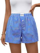 Lomon Womens Boxer Shorts Casual Summer Pajama Lounge Sleep Pj Gingham Plaid Shorts Y2K Beach Bottoms