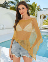 LOMON Womens Sheer Poncho Shrug Bolero Lightweight Knit Crochet Shrug Mesh Cover Up Summer 2026