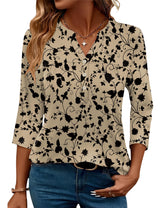 LOMON Womens Tops 3/4 Sleeve Botton Down Shirts Casual V Neck Tunic Blouses Pleated Fashion Summer Tees 2026 Trendy S-3XL