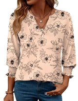 LOMON Women's 2026 Fashion Tops 3/4 Length Sleeve Business Casual Blouses Summer Tees Shirts S-4X