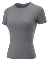 LOMON Womens Workout Tops Short Sleeve Raglan Athletic Shirts Yoga Gym Crewneck Quick Dry Tshirts