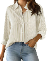 LOMON Button Down Shirt for Women Spring Summer Tops Long Sleeve Business Dressy Casual Blouses Collared Work Outfits Clothes