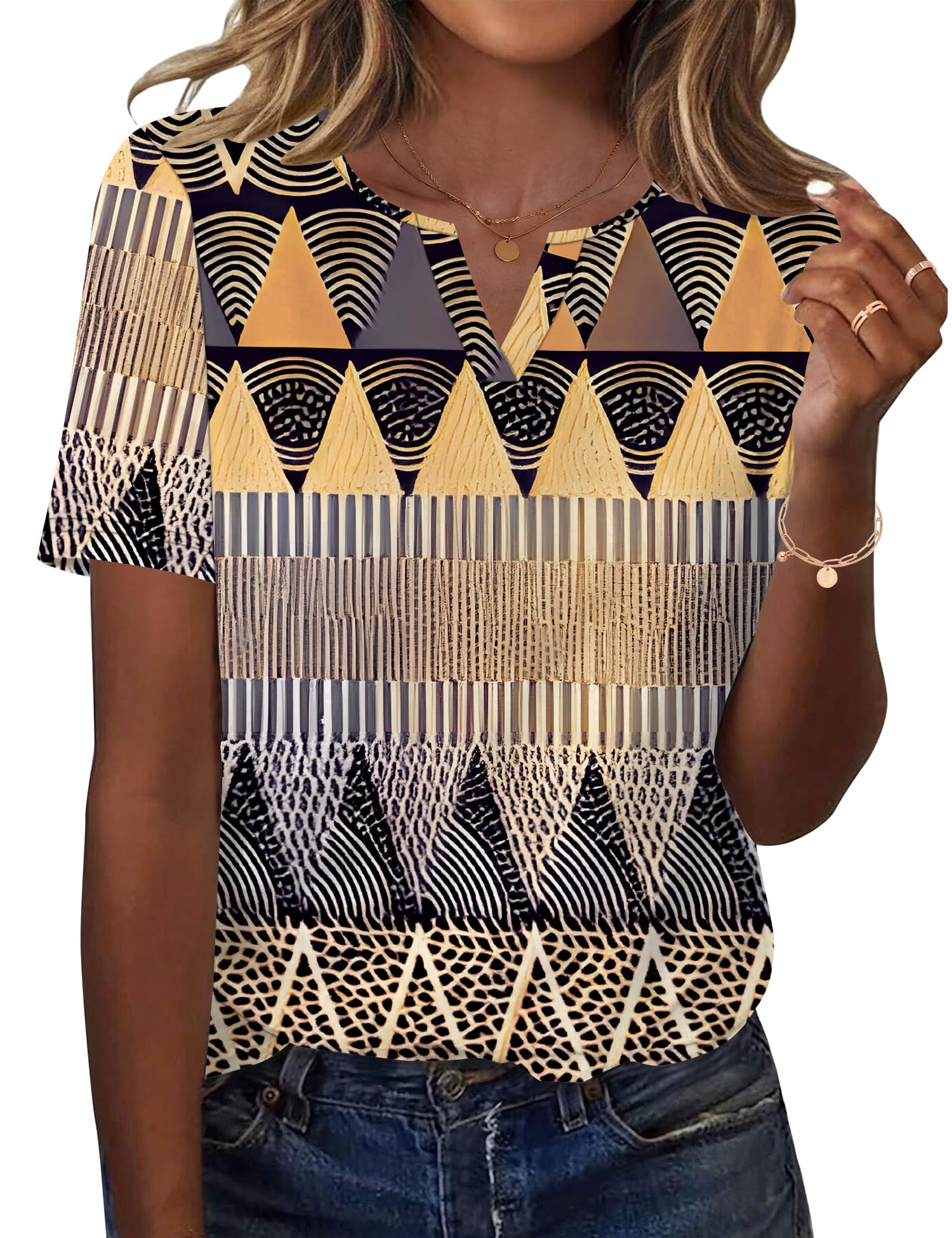 LOMON Womens Short Sleeve V Neck T Shirts Summer Tops Basic Tees Business Casual Blouses Trendy Fashion Clothes