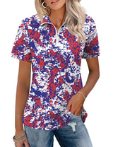 LOMON Womens Golf Polo Shirts Summer Short Sleeve 1/4 Zip Tops Moisture Wicking Casual Tennis Activewear with Pockets
