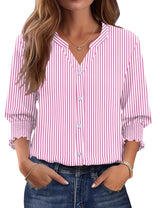 LOMON Button Down Shirts for Women 3/4 Length Sleeve Business Casual Blouses 2026 Summer Tops