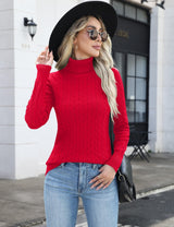 LOMON Women's Casual Turtleneck Sweaters Cable Knit Fall Long Sleeve Slim Fit Pullover Tops