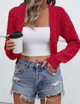 LOMON Womens Cropped Cardigan Bolero Shrugs for Dresses Knit Open Front Long Sleeve Sweater