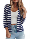 LOMON Shrug Cardigan for Women 3/4 Sleeve Casual Openwork Knit Sweater Tops Spring