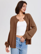 LOMON Cardigan for Women Lantern Long Sleeve Button Down Sweater Oversized Open Front Cardigan Sweaters Coats