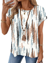 LOMON Womens Summer Tops Short Sleeve Shirts Cap Sleeve Tops Crew Neck Cute Trendy Tunic Blouses Dressy Casual Outfits 2026