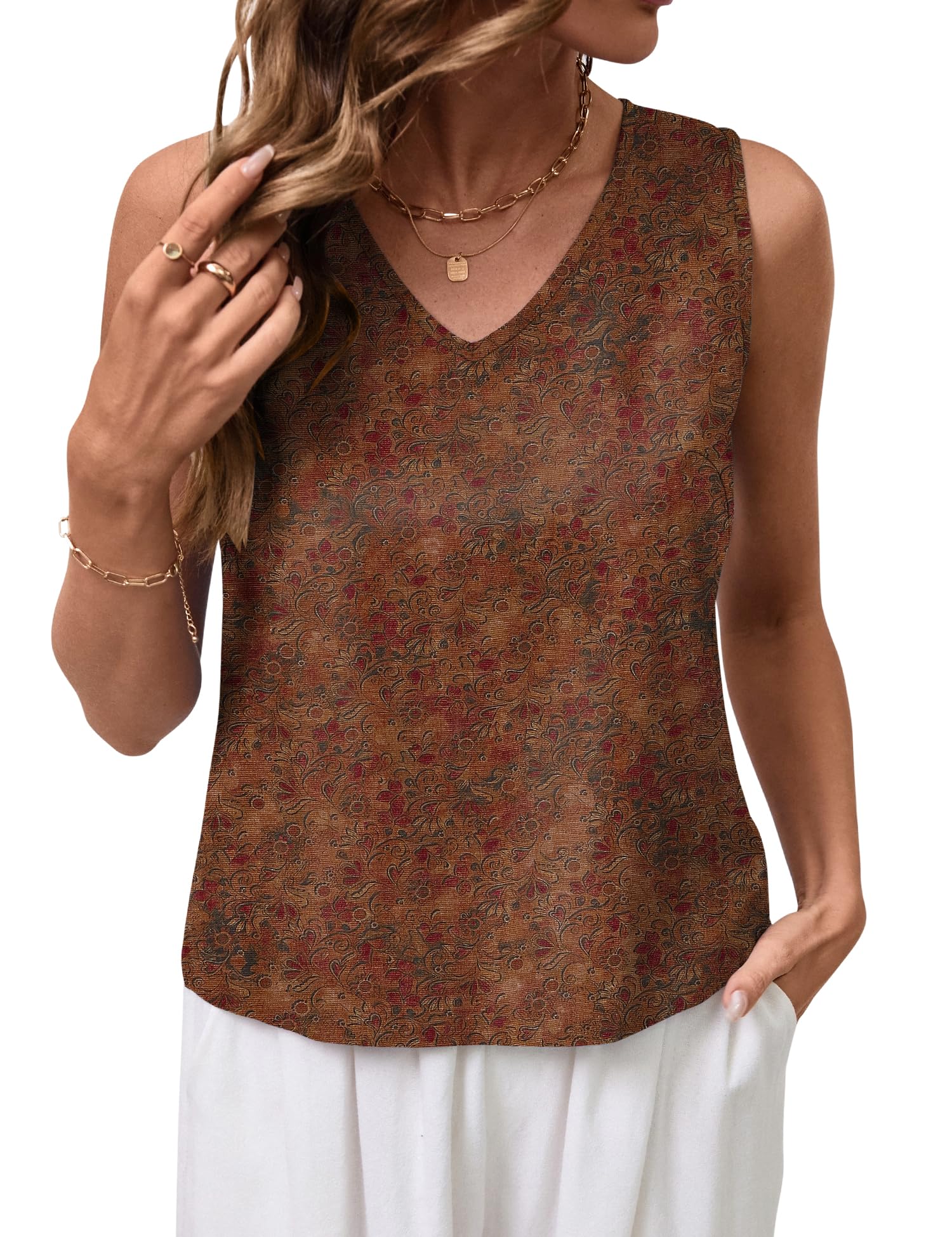 LOMON Womens Linen Crop Tank Top V Neck Tank Tops Sleeveless Cute Spring Summer Tops for Women 2026 Beach Vacation (XS-XL)