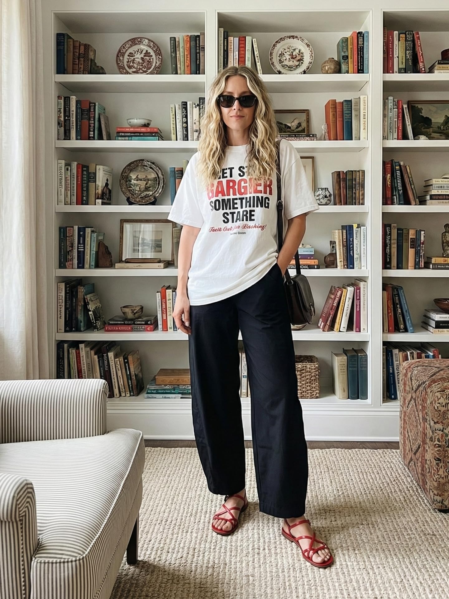 LOMON Wide Leg Barrel Pants for Women 27" Work Dress Casual Golf Loose Fit Crop Ankle Palazzo Slacks with Pockets Spring 2026