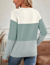 LOMON Sweaters for Women Crew Neck Long Sleeve Pullover Tops