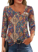 LOMON Womens 3/4 Length Sleeve T Shirts Asymmetrical Neck Tops Business Blouses for Women Fashion 2026