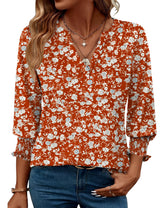 LOMON Women's 2026 Fashion Tops 3/4 Length Sleeve Business Casual Blouses Summer Tees Shirts S-4X
