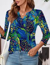 LOMON Womens 3/4 Length Sleeve Tops V Neck Business Casual Blouses Summer Tees Shirts 2026