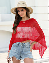 LOMON Womens Sheer Poncho Shrug Bolero Lightweight Knit Crochet Shrug Mesh Cover Up Summer 2026