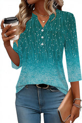 LOMON Womens Tops 3/4 Sleeve Botton Down Shirts Casual V Neck Tunic Blouses Pleated Fashion Summer Tees 2026 Trendy S-3XL