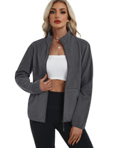 LOMON Fleece Jacket Women with 6 Pockets Lightweight Full Zip Coat