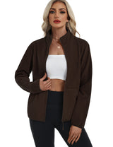 LOMON Fleece Jacket Women with 6 Pockets Lightweight Full Zip Coat