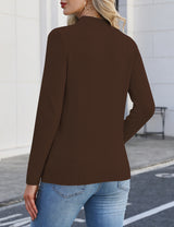 LOMON Women's Mock Neck Sweater Long Sleeve 2026 Fall Winter Knitted Tops