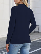 LOMON Women's Mock Neck Sweater Long Sleeve 2026 Fall Winter Knitted Tops