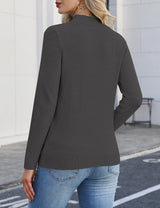 LOMON Women's Mock Neck Sweater Long Sleeve 2026 Fall Winter Knitted Tops