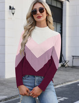 LOMON Women's Mock Neck Sweater Long Sleeve 2026 Fall Winter Knitted Tops