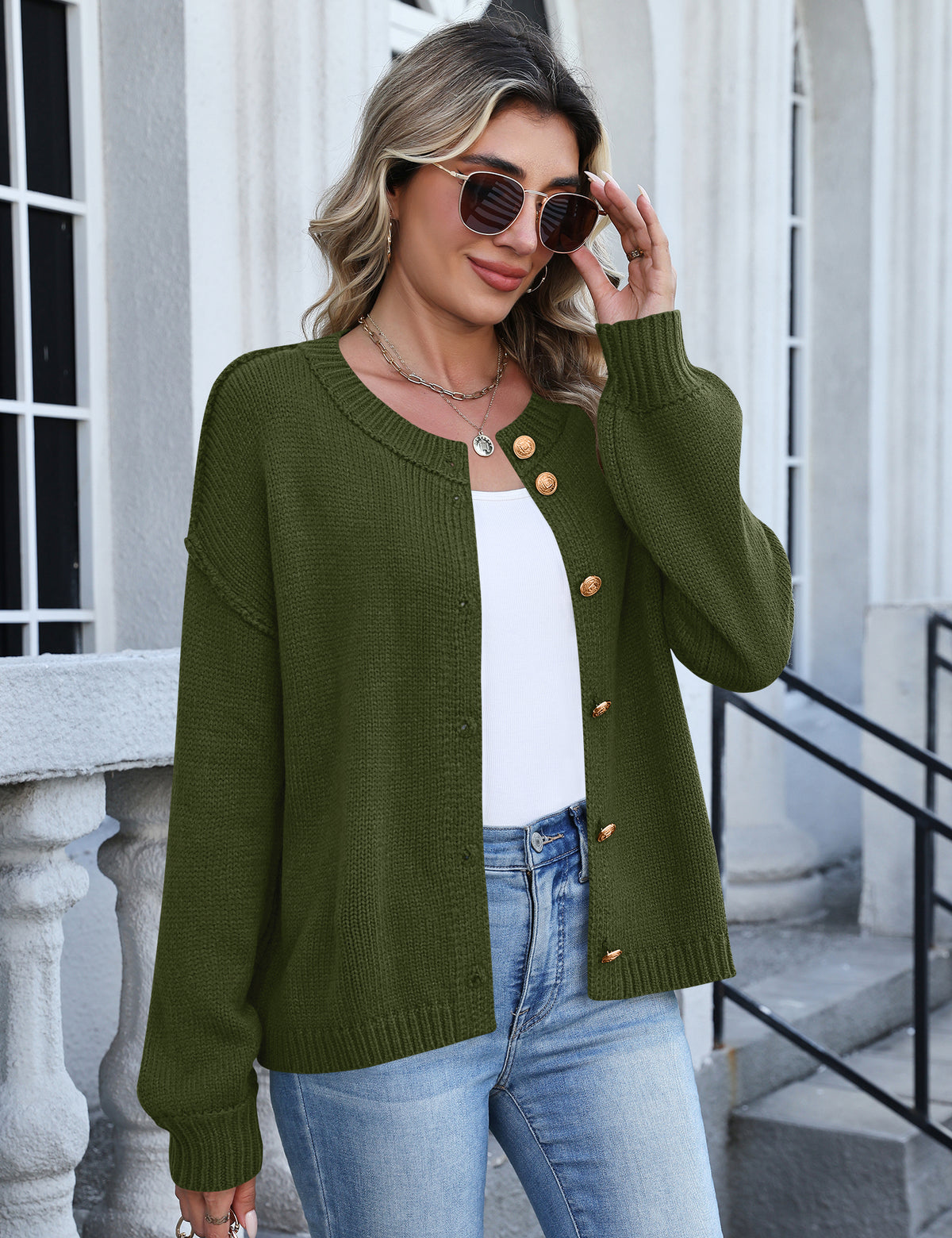 LOMON Womens Cardigan Sweaters 2026 Chunky Fall Winter Button Up Outfits