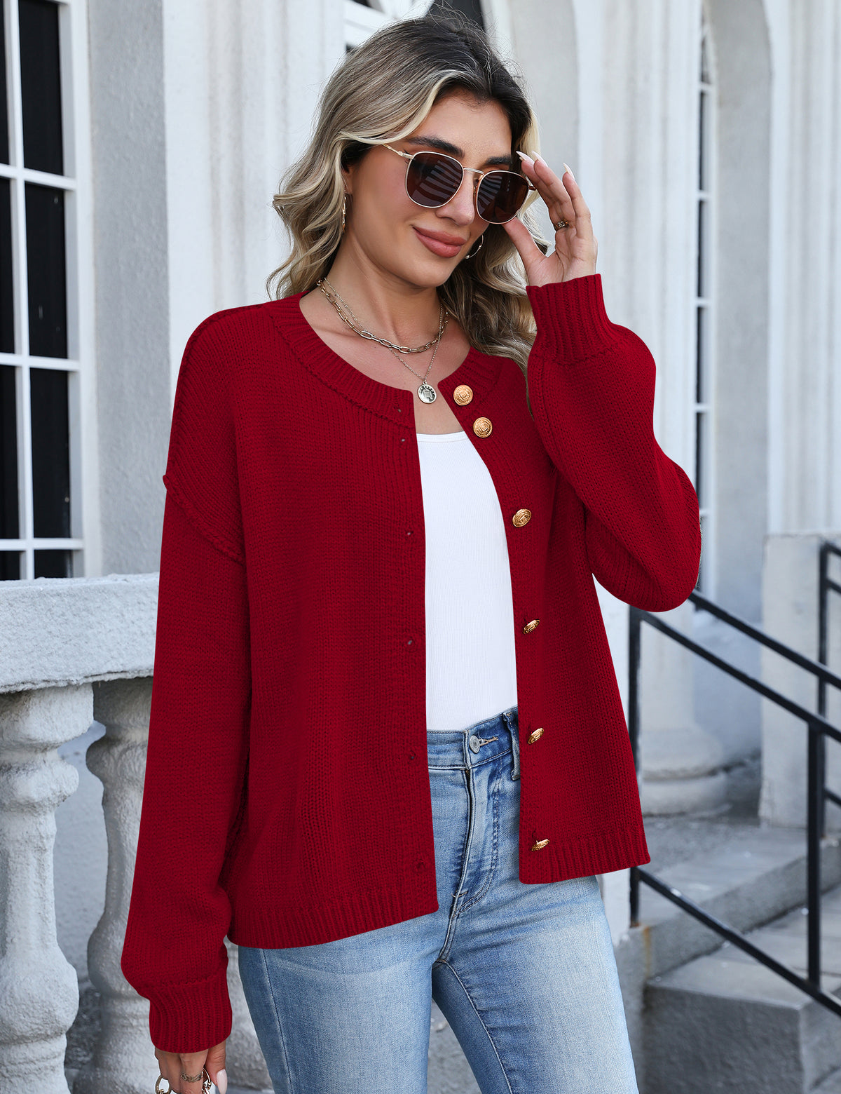 LOMON Womens Cardigan Sweaters 2026 Chunky Fall Winter Button Up Outfits
