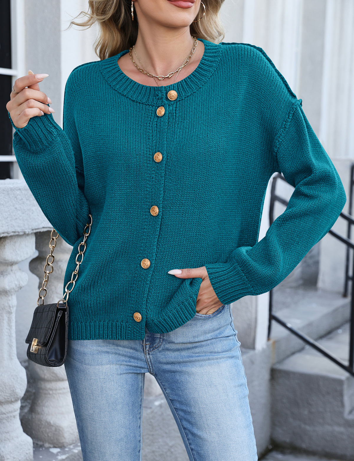 LOMON Womens Cardigan Sweaters 2026 Chunky Fall Winter Button Up Outfits