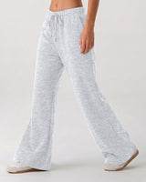 LOMON Womens Fleece Flare Sweatpants, Wide Leg Lounge Pants with Pockets