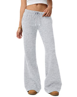 LOMON Womens Fleece Flare Sweatpants, Wide Leg Lounge Pants with Pockets