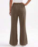 LOMON Womens Fleece Flare Sweatpants, Wide Leg Lounge Pants with Pockets