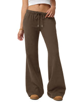 LOMON Womens Fleece Flare Sweatpants, Wide Leg Lounge Pants with Pockets