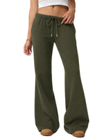 LOMON Womens Fleece Flare Sweatpants, Wide Leg Lounge Pants with Pockets