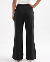 LOMON Womens Fleece Flare Sweatpants, Wide Leg Lounge Pants with Pockets