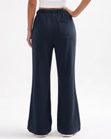 LOMON Womens Fleece Flare Sweatpants, Wide Leg Lounge Pants with Pockets
