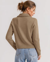 LOMON Cardigan Sweaters for Women, Two Way Zip Cropped Knit Jacket