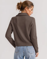 LOMON Cardigan Sweaters for Women, Two Way Zip Cropped Knit Jacket