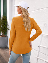 LOMON Womens Sweaters Crewneck Waffle Knit Top Winter Fall Fashion Clothing
