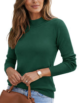 LOMON Women Mock Neck Sweater Long Sleeve Knit Pullover Soft Casual Tops